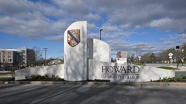 Entrance sign for Howard Community College, Columbia, MD