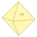 Oktaedrischer Kristall mit {111} als einziger Flächenform