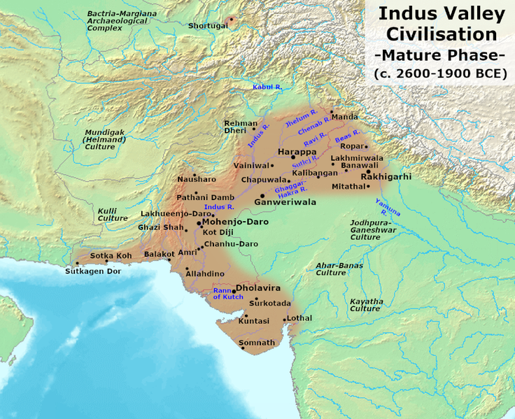 চিত্র:Indus Valley Civilization, Mature Phase (2600-1900 BCE).png