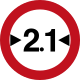 No vehicles wider than 2.1 meters