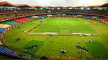 Jawaharlal Nehru Stadium in Kochi. Jewaharlal Nehru Stadium Kochi ISL.jpg