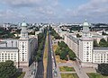 Aerial view over Karl-Marx-Allee, 2019