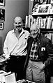 Lawrence Ferlinghetti at Grolier in the 1960s, with Gordon Cairnie, the owner at the time.