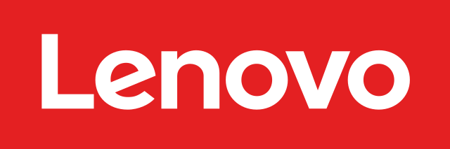Logo Lenovo in blue lowercase letters