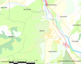 Mapa obce Peipin