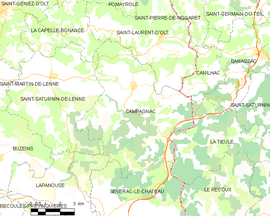 Mapa obce Campagnac