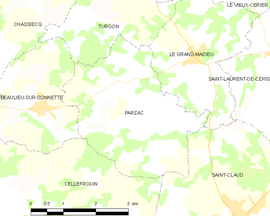 Mapa obce Parzac