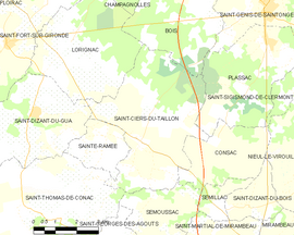 Mapa obce Saint-Ciers-du-Taillon