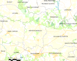 Mapa obce Kergrist-Moëlou