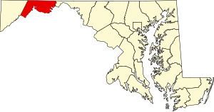 Map of Maryland highlighting Allegany County.svg