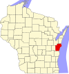 State map highlighting Manitowoc County