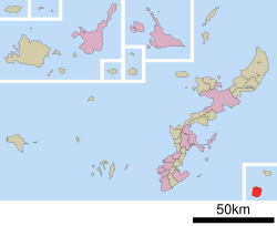 Vị trí Minamidaitō trên bản đồ tỉnh Okinawa