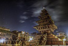 Night view of Nyatapol Temple, Bhaktapur Photograph: Pritush.m