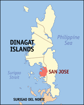 San Jose na Ilhas de Dinagat Coordenadas : 10°0'30"N, 125°35'20"E