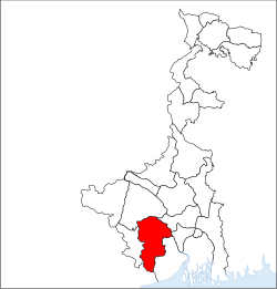 Расположение района Пашим Мединипур в Западной Бенгалии