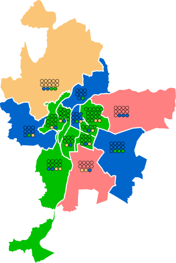 Résultat par circonscription métropolitaine avec les sièges au second tour.