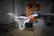 The Architectural Robotics Lab at the Architecture School is one of only a small number of robotics labs at architecture schools in the nation. Sutton Hall ROBOT LONGHORN-1024x683.png