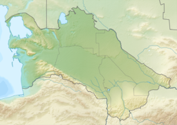 Location of the lake in Turkmenistan.