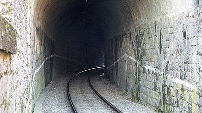 Vum Ostportal aus an den Tunnel gekuckt