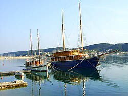 Sailboats in Supetarska Draga, Croatia.
