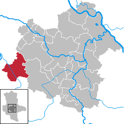 Läget för staden Seeland i Salzlandkreis