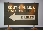 South Plains Army Air Field sign