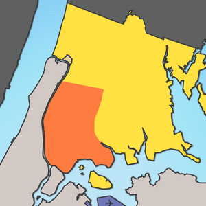 South Bronx in orange; the rest of the borough is in yellow. The actual boundaries of the South Bronx are undefined. Southbronx.png