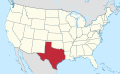 Техас на карте США