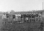 The Tigers of Hamilton, Ontario circa 1906. Founded 1869 as the Hamilton Foot Ball Club, they eventually merged with the Hamilton Flying Wildcats to form the Hamilton Tiger-Cats, a team still active in the Canadian Football League.
