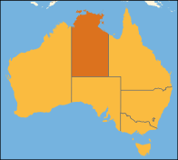 Северная территория (Австралия) на карте Австралии