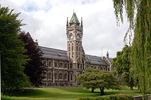 University of Otago in Dunedin, New Zealand University of Otago Clocktower.jpg