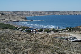 Uitzicht op Puerto Pirámides