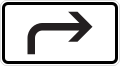 After the right turn, a hazard exists (another sign defining the hazard would be above)