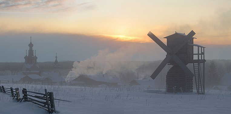 19. Derjaginin tuulimylly Kimzhassa (Q60023742) Kimzha (Q4220670), Arkangelin alue, Venäjä. Kuvaaja Алексей Романов