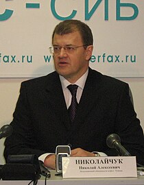 Николай Николайчук в пресс-центре агентства «Интерфакс-Сибирь» в Томске, 24 декабря 2008 года