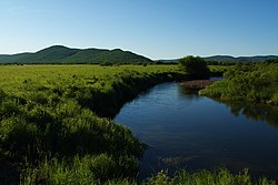 烏奴耳鎮付近の草原風景