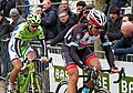 Fabian Cancellara en Peter Sagan tijdens de Ronde van Vlaanderen 2013.