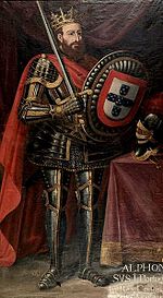 King Afonso I of Portugal ruled between 1143-1185. Afonso I Henriques de Portugal.jpg