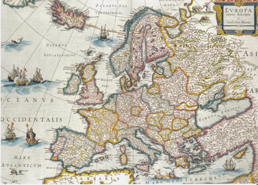 Carte de l'Europe avec la République catalane (Willem Blaeu, 1641).