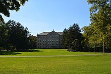 Carroll Hall and FarQuad seen from St. Mary's lake Caroll Hall.jpg