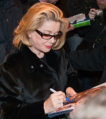 French actress Catherine Deneuve arriving at t...