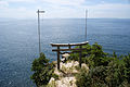 琵琶湖を望む竜神拝所(竹生島神社・長浜市）