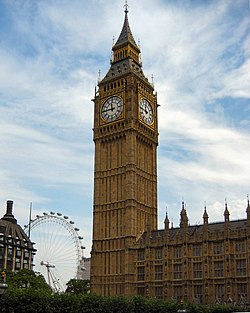La torre dell'orologio del palazzo di Westminster