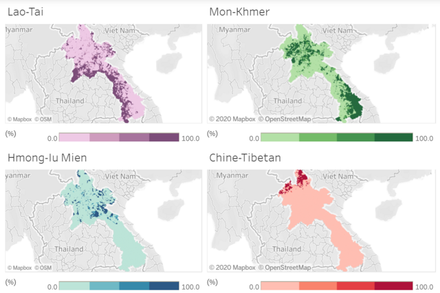 Languages of Laos. Four language families.