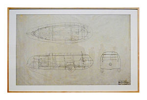 Framed illustration of the Dymaxion car. Dymaxion car illustration.jpg