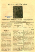 Σελίδα τίτλου του περιοδικού El Craneoscopo, 16-04-1874