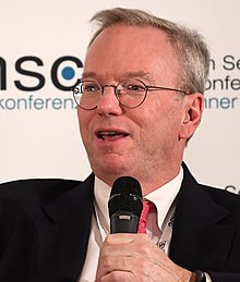 Schmidt during the Munich Security Conference 2018 Eric Schmidt MSC 2018 (cropped).jpg