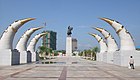 Monumint veur Dzjenghis Khan in Hohhot.