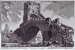 Engraving of the Ponte Salario by Giovanni Battista Piranesi from between 1754–1760