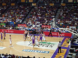 Going for a hoop, the Kings shooting - Sydney Entertainment Centre.jpg